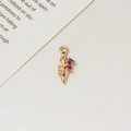Golden ice cream pendant with purple and pink zircon stones for DIY jewelry making - Ice Cream Style (09)