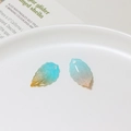 Gradient resin leaf charms in blue-yellow and pink-blue for DIY hair accessories - Blue Yellow Gradient (08#11*19mm Small)