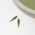 Grass green bamboo leaf charm with textured veins for DIY jewelry making - Style 03 / 5*25mm