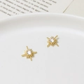Luxe gouden ster oorknopjes met centrale zirkoon voor DIY nail art en sieraden maken - Stervorm (02#10*8mm) / Goud