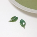 DIY craft green gradient heat shrink leaf pendants for hairpins and traditional jewelry - Style 06