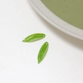 DIY translucent green leaf pendants with gold glitter for hairpins and jewelry making - Style 11