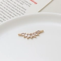 Curved marquise zircon jewelry connector with gold plating and double loops for DIY crafting - 7*27mm / No. 04 Marquise Cut Row Style