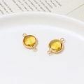 10mm yellow birthstone faceted connector charms in gold frame for DIY jewelry making - Yellow