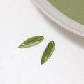 DIY green leaf charms for hairpins featuring a glittery finish and pre-drilled holes - Style 07