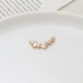 Gold arc leaf pendant connector with micro-inset zircons for DIY jewelry making - 9*20mm / No. 05 Crescent Moon Style