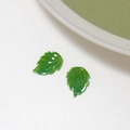 DIY green leaf hair stick accessory made of translucent heat shrink material - Style 09