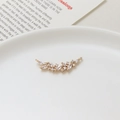 Golden micro-pave zircon curved leaf connector for DIY bracelets and necklaces - No. 11 Curved Flower Cluster Style