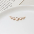 DIY curved five-star zircon jewelry connector in gold finish for necklace making - No. 12 Curved Five Stars Style