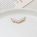 Golden micro-pave zircon curved leaf connector charm for DIY necklace and bracelet making - No. 13 Curved Row Stones Style