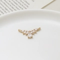 Golden V-shaped zircon jewelry connector with pear and marquise stones for DIY necklaces - No. 15 V-Shape Water Drop Style