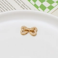 Fermoir nœud en or 14K avec zircons pour la création de bracelets DIY - Style Nœud Papillon Incrusté (04#10*17mm)