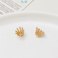 Vista macro detallada de los estambres de flores de circón dorado para horquillas DIY - 10mm / Estilo 01 (LF2814) / Pedido Mínimo de 2 Piezas / Dorado