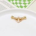 Κούμπωμα τετράφυλλο τριφύλλι 14K gold filled με ζιργκόν για χειροποίητα κοσμήματα DIY - Στυλ Διάτρητου Τριφυλλιού (10#11*28mm)