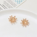 Detalle del núcleo floral de copo de nieve dorado con incrustación de circón para joyas - Estilo 07 (LF2814)
