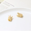 Golden crown charms with micro-pave zircons for DIY jewelry bracelet making - Crown Style (01#10*12mm)