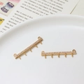 Golden micro-pave zircon bar pendant with five drops and double loops for DIY jewelry - Pave Column Style (06#7*30mm)