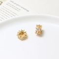 Gold plated copper cylinder spacer bead with cubic zirconia stones for jewelry making - Exquisite Cylinder Spacer (07#12*6mm)