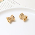 Gold-plated crown charms with pave-set white zircon for DIY jewelry making - Double-Sided Crown Style (08#14*12mm)