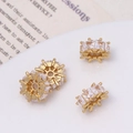 Gold plated copper wheel spacer bead with cubic zirconia stones for jewelry making - Wheel-Shaped Spacer (10#4*10mm)