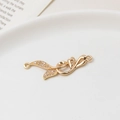 Golden heart-shaped zircon connector pendant for DIY jewelry and hair accessories - 05# 10x34mm