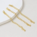Trois rallonges de chaîne en plaqué or 18 carats avec pendentifs goutte d'eau - Pendentif Étiquette (64mm)