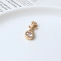 Exquisite gold-plated lute pendant with zircon inlay for DIY necklace and jewelry making - Pipa Musical Instrument Style (03#8*19mm) / 2 Units Pack