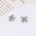Macro shot of silver cross star charms with zircon inlay for DIY jewelry making - Cross Star Style (03#) / 8*9mm