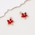 DIY-Schmuckanhänger mit roten Markise-Stein-Blütenblättern in goldener Fassung - 8*10mm / Rot