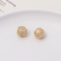 Gold lantern hollow charm with micro-paved zircon for DIY bracelet making - Lantern Hollow Round Bead (19#) / 9*11mm