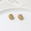 Golden micro-pave zircon round spacer beads for DIY jewelry making and bracelet assembly - Full Pave Round Bead (02#) / 10mm