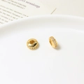 Gold plated micro-paved zircon round bead charms for DIY jewelry making and bracelets - Round Ring Spacer Bead (05#) / 4*9mm