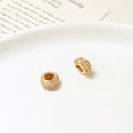 Gold plated cylindrical beads with micro-paved cubic zirconia for DIY jewelry - KC Gold Plated Cylinder Bead (06#) / 5*8mm