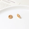 Golden round spacer beads with micro-set white zircon for DIY bracelet jewelry - KC Gold Plated Round Ring (07#) / 2*10mm