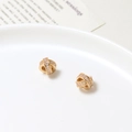 Gold-plated crisscross charm with pave-set zircon for DIY jewelry making - KC Gold Plated Crossover Style (08#) / 7*8mm