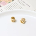 Gold-plated hexagonal spacer beads with micro-paved zircon for DIY jewelry bracelets - Hexagonal Column Spacer Bead (10#) / 7*8mm