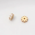 Golden 18K plated gear spacer bead with micro-set zircon for DIY jewelry making - Gear Shaped Zircon Spacer (17#) / 5mm