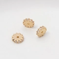 Three gold-plated beads with cubic zirconia pavé settings for DIY bracelet making - Petal Shaped Zircon Spacer (16#) / 8mm