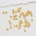 DIY gold plated triangular spacer beads for handmade jewelry making on ivory background - Arc Surface Fragment Gold Style (LF2855) / 3mm / Gold