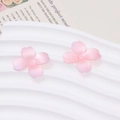 Detailed view of pink cherry blossom heat-shrink resin flower charms with center holes - Pink Cherry Blossom Style (07#)