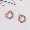 Pendentif couronne en zircone violette et dorure pour création bijoux DIY - 13mm / Lavande