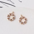 Pendentif couronne en zircon et plaqué or 18 carats pour création de bijoux DIY - 10mm / Blanc