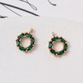 Pendentif couronne dorée avec zircons verts pour la création de bijoux DIY élégants - 10mm / Vert