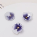 Three purple and white gradient pansy flower charms for DIY jewelry and hair accessories - 20*22mm