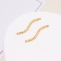 Dettaglio del tubo curvo a S placcato oro 18K con texture con taglio a diamante - Tubo Curvo a S / 1.5*25mm / Oro 18K