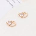 Macro detail of copper micro-pave gold heart pendant with clear zircon stone for DIY jewelry - 02# White Heart (9*12mm)