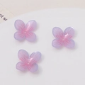 DIY handmade light purple heat shrink flower beads for traditional hairpins and earrings - 15*19mm