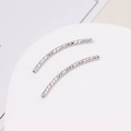 Makrodetail facettierter silberner S-Kurven-Röhrenperlen für DIY-Schmuck - C-Form Gebogenes Rohr / 1.5*25mm / Weißgold