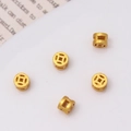 Macro de cinco cuentas espaciadoras doradas mate con forma de moneda para joyería DIY - Cuenta Suerte Moneda Antigua Mate (07#4mm)