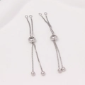Dettaglio di catene box d'argento regolabili con perline a scorrimento per gioielli DIY - Colore Platino Corto (70mm)